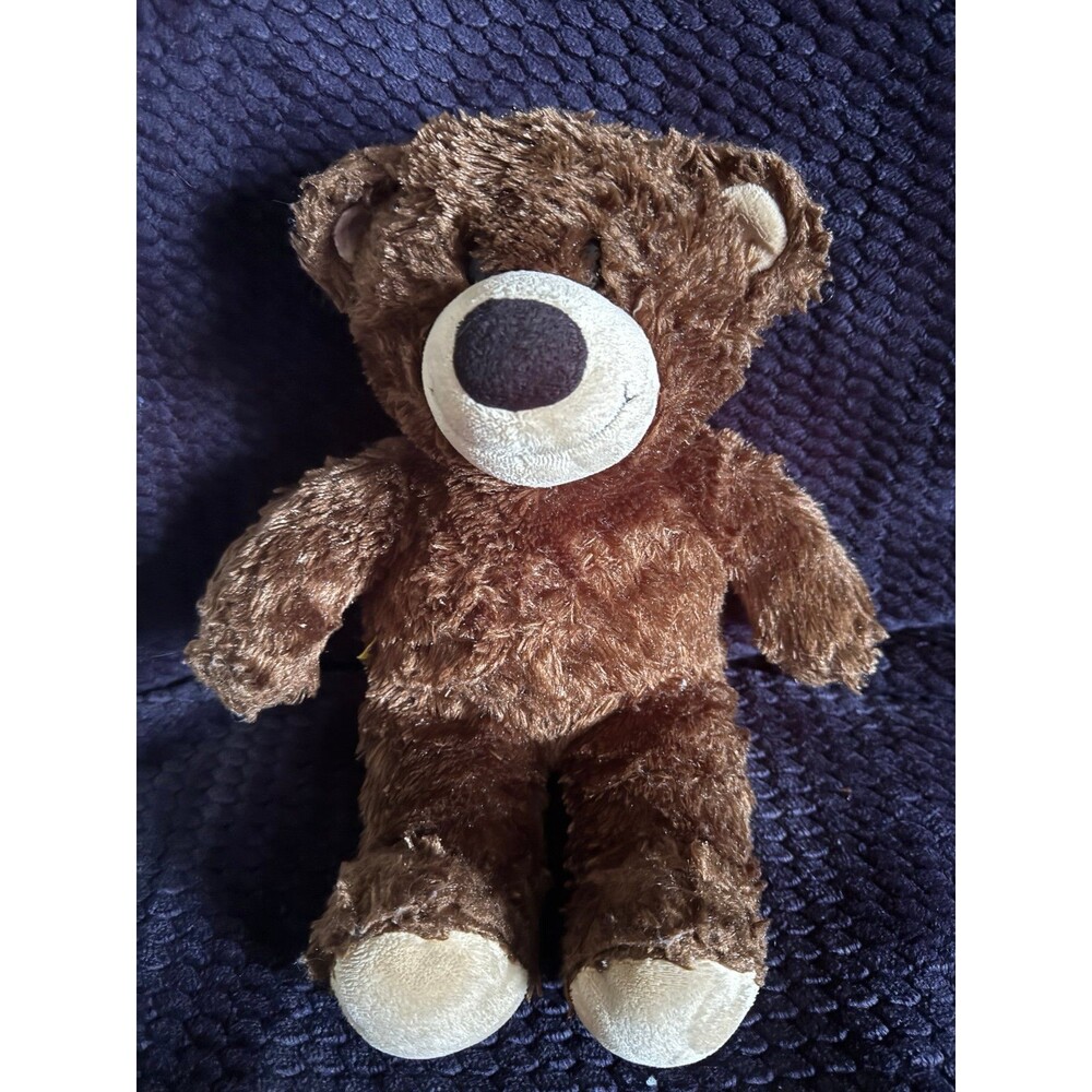 vintage Build-A-Bear Workshop dark brown plush smiling teddy bear